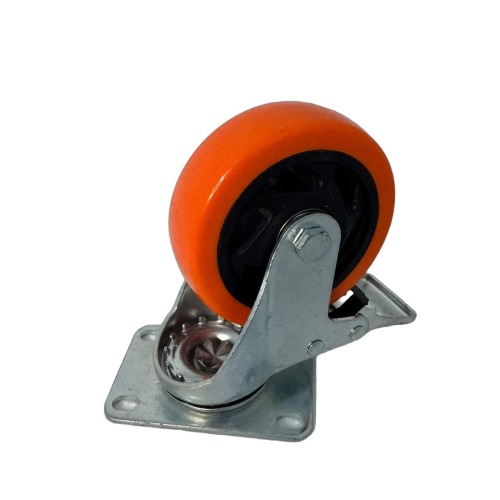 ROUE PIVOT D100+FREIN ORANGE
