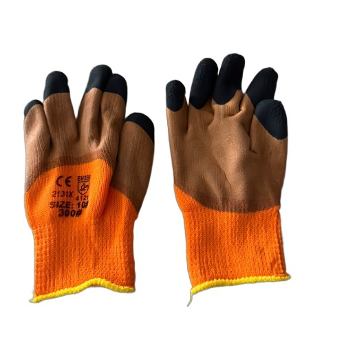 PAIRE DE GANT  MARRON.ORANGE (12PCS)