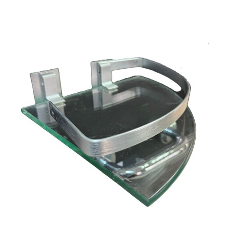 TABLETTE D'ANGLE AVEC GARDE CORP VERRE