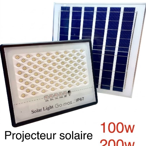 PROJECTEUR SOL+PANNEAU 100W